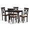 Baxton Studio Sylvia Espresso Finished and Sand Upholstered 5-Piece Dining Set 149-8961-8026 - alternate 4
